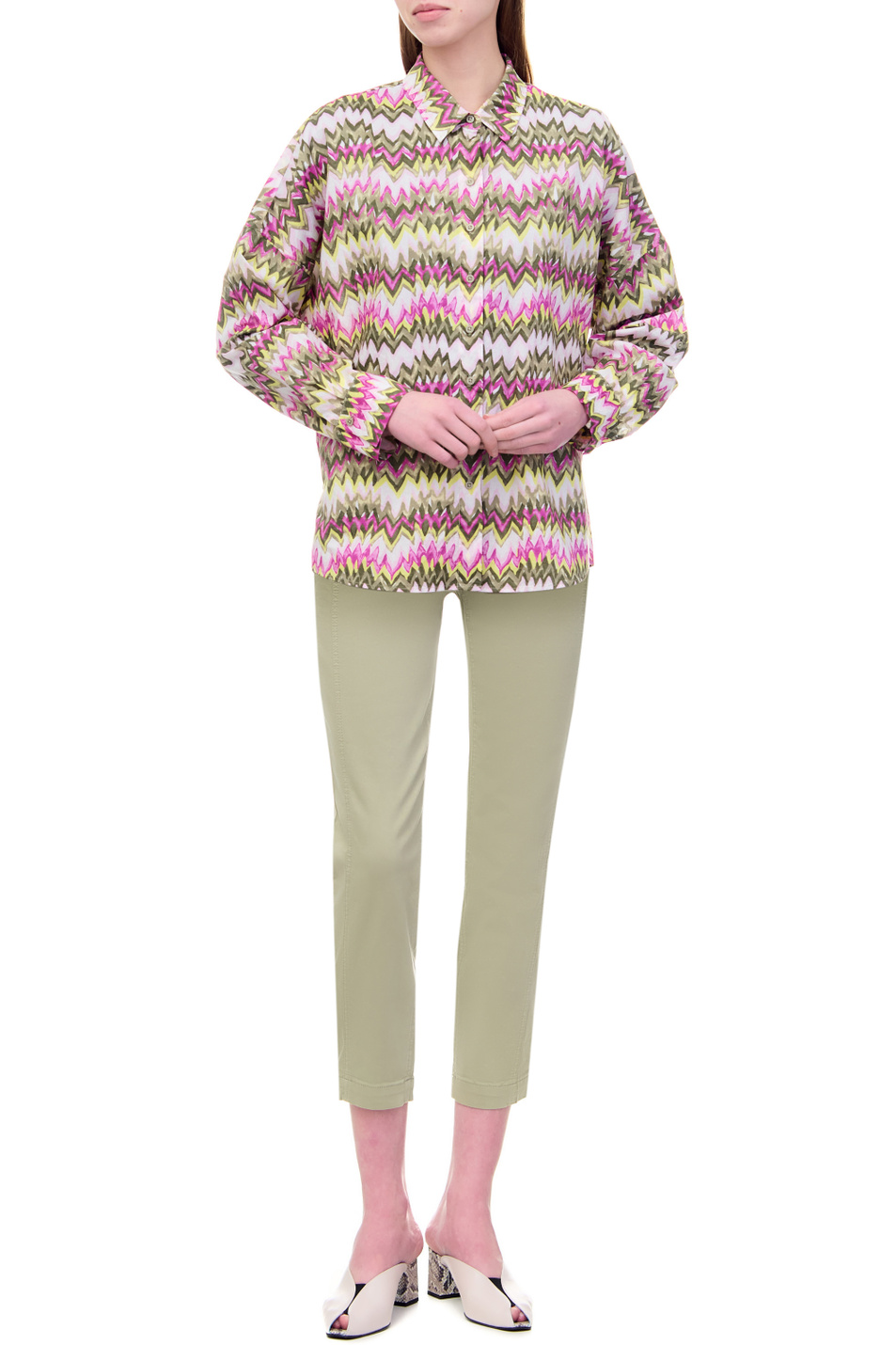 Женский Gerry Weber Рубашка из натурального хлопка с принтом (цвет ), артикул 160033-31429 | Фото 3