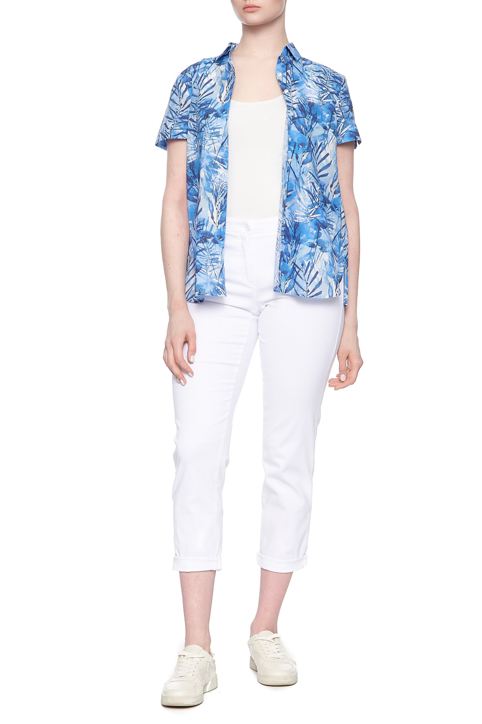 Женский Gerry Weber Рубашка с коротким рукавом из органического хлопка (цвет ), артикул 460350-66483 | Фото 3