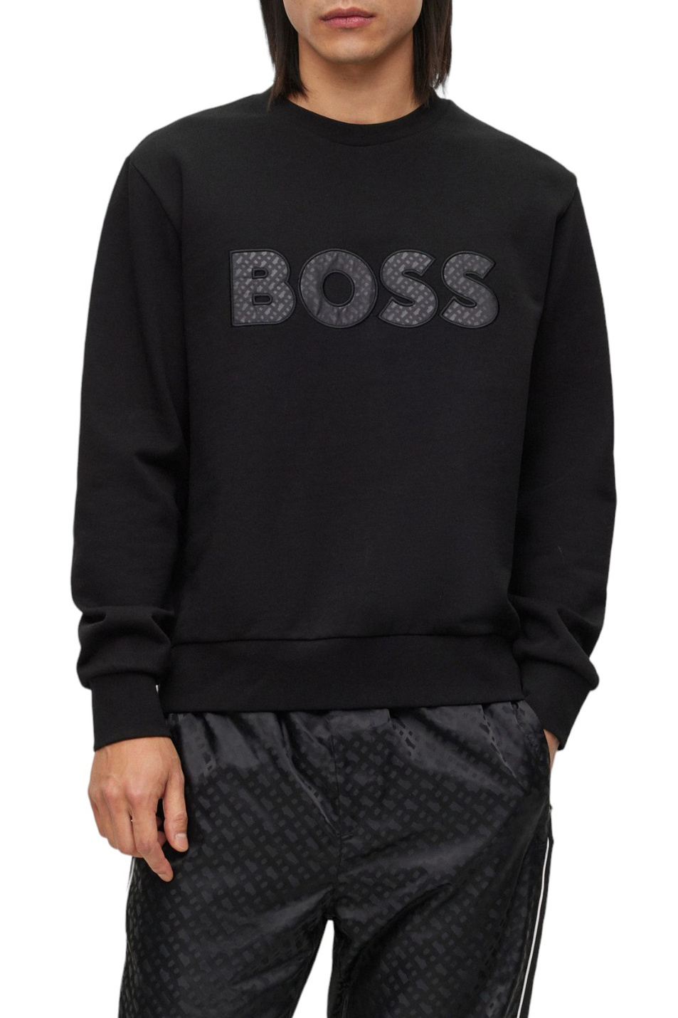 Мужской BOSS Свитшот из натурального хлопка с логотипом (цвет ), артикул 50494091 | Фото 3