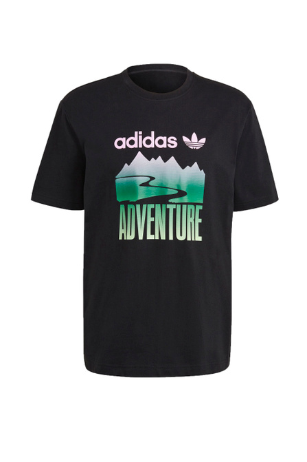 Adidas ❤ мужская футболка adventure mountain logo черный цвет, размер XL,  цена 107 BYN