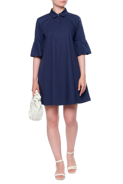 Платье-рубашка INDO из хлопкового поплина|Основной цвет:Синий|Артикул:52212914 | Фото 1