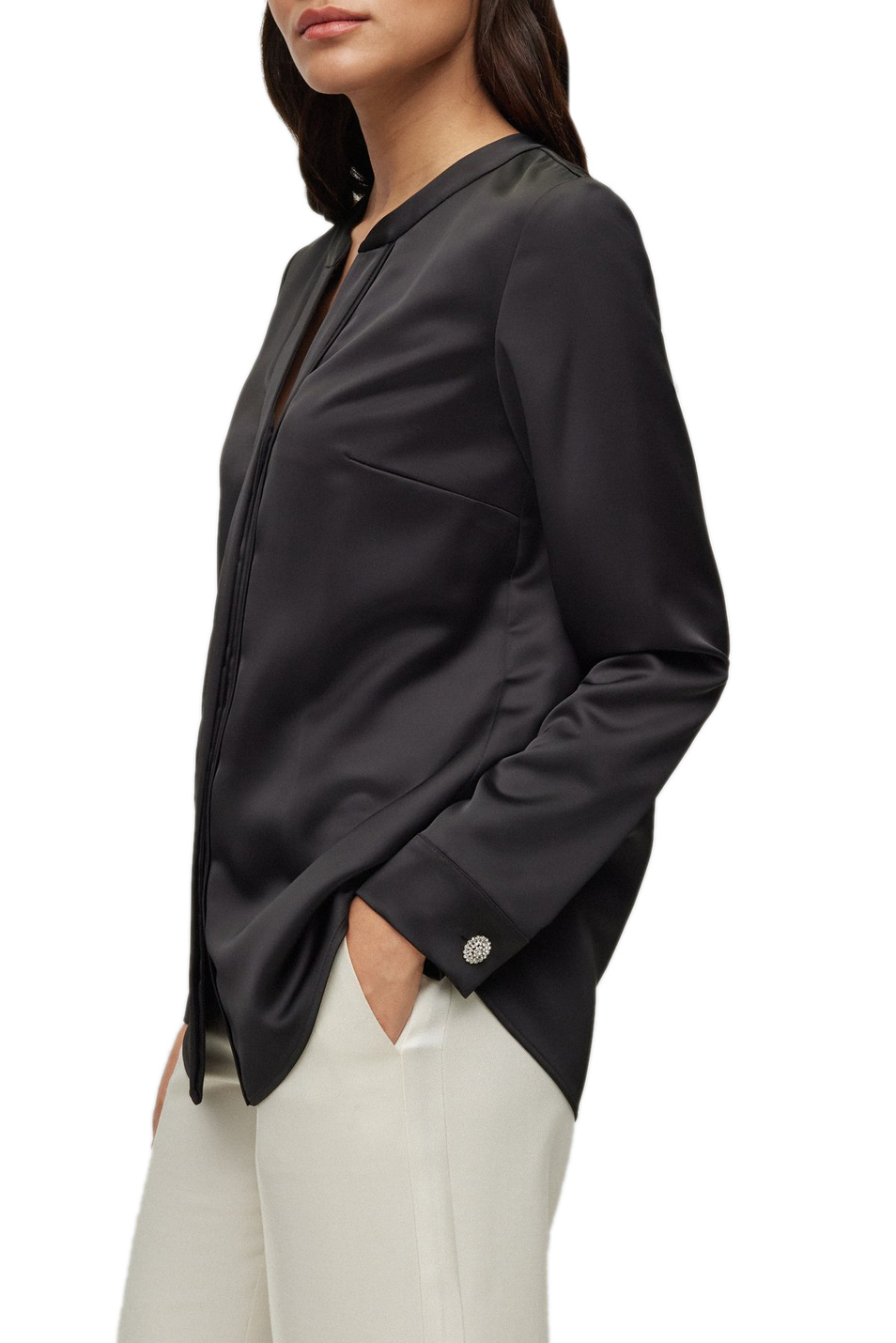 Женский BOSS Блузка с длинными рукавами и V-образным вырезом (цвет ), артикул 50482874 | Фото 4