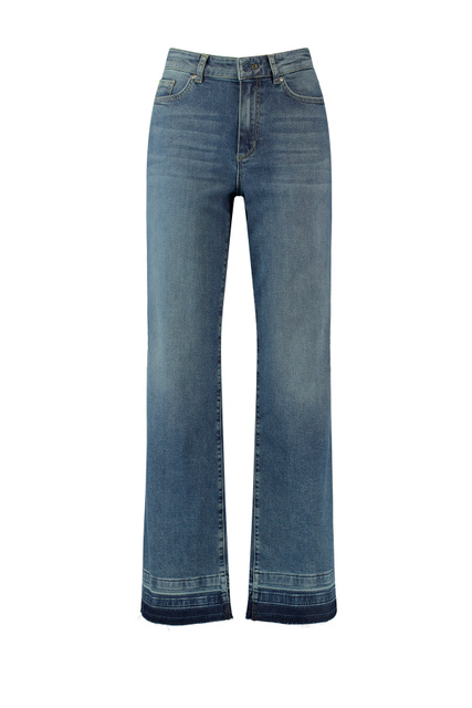 Удлиненные джинсы из смесового хлопка|Основной цвет:Синий|Артикул:720003-31601 | Фото 1