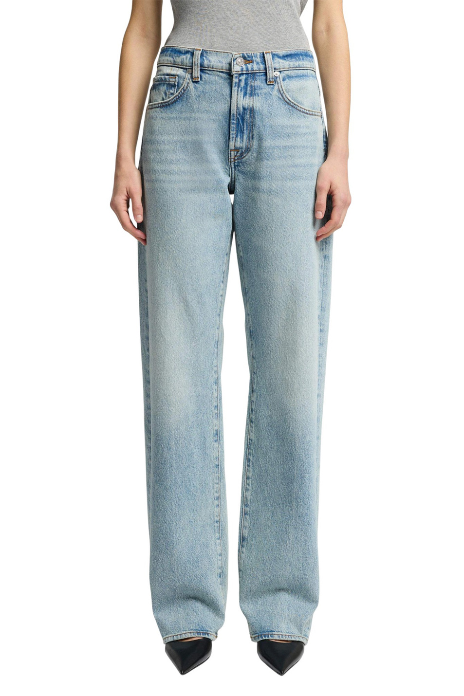 Женский 7 for all Mankind Джинсы из эластичного хлопка (цвет ), артикул 7U66BC10 | Фото 3