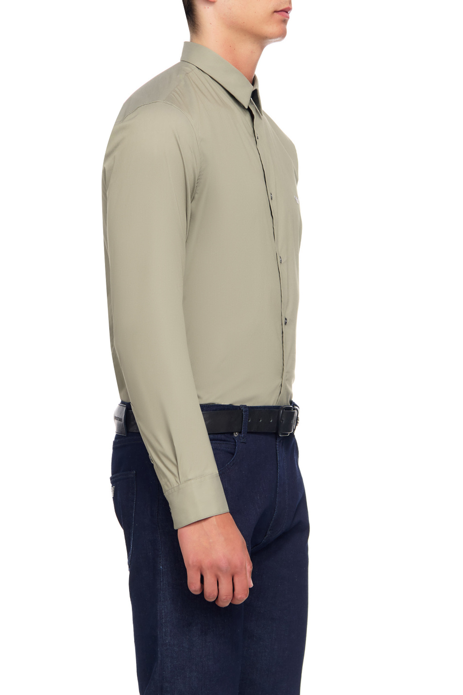 Мужской Emporio Armani Рубашка из смесового хлопка с мелкой вышивкой на груди (цвет ), артикул 8N1C09-1NI9Z | Фото 3