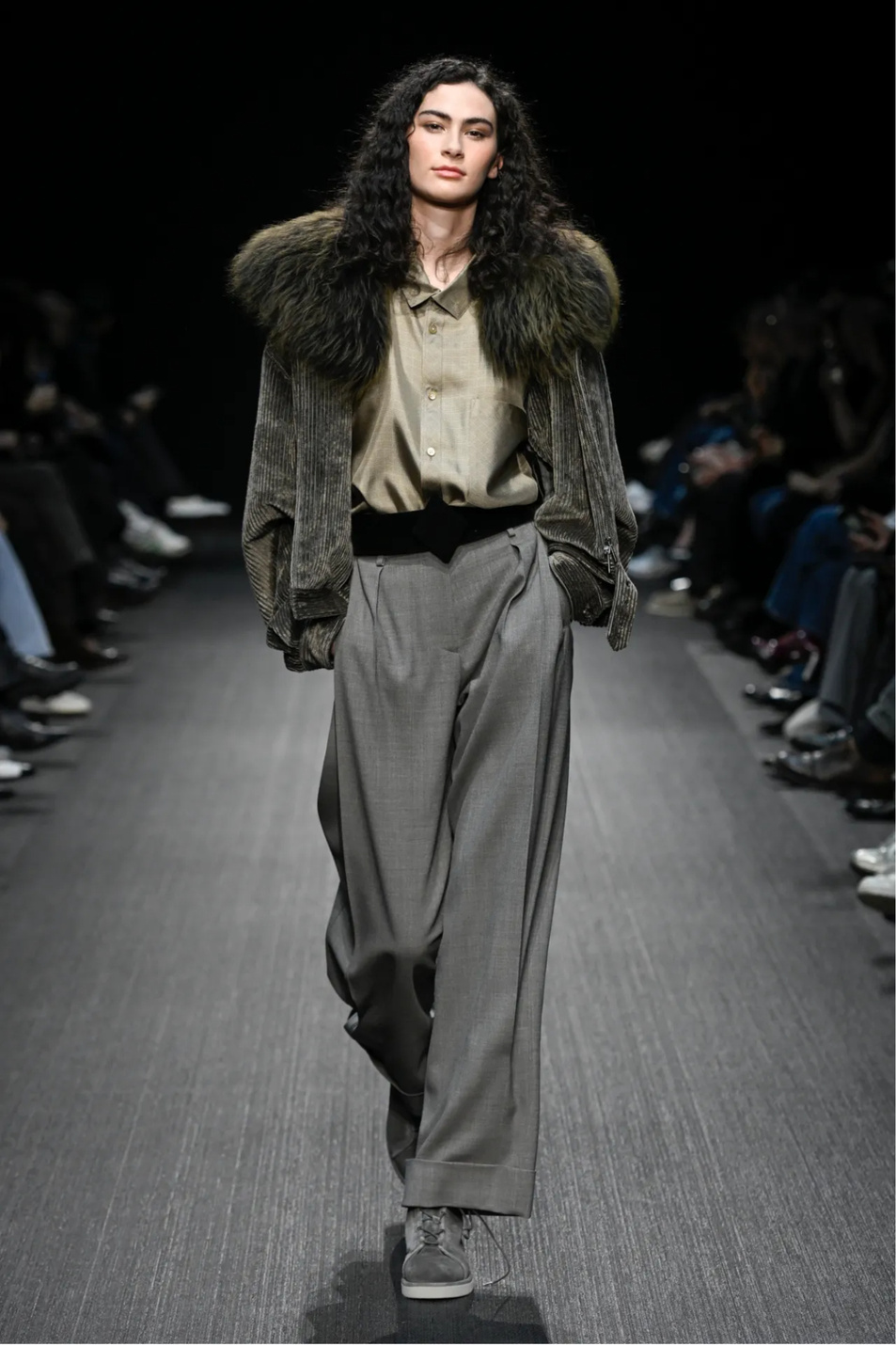 Женский Emporio Armani Брюки-палаццо из шерсти (цвет ), артикул EW003644-TE17036 | Фото 7