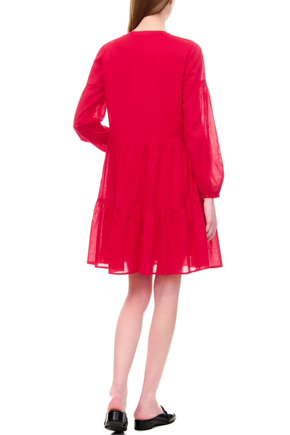 Женский Taifun Платье из натурального хлопка с V-образным вырезом (цвет ), артикул 380333-11021 | Фото 5