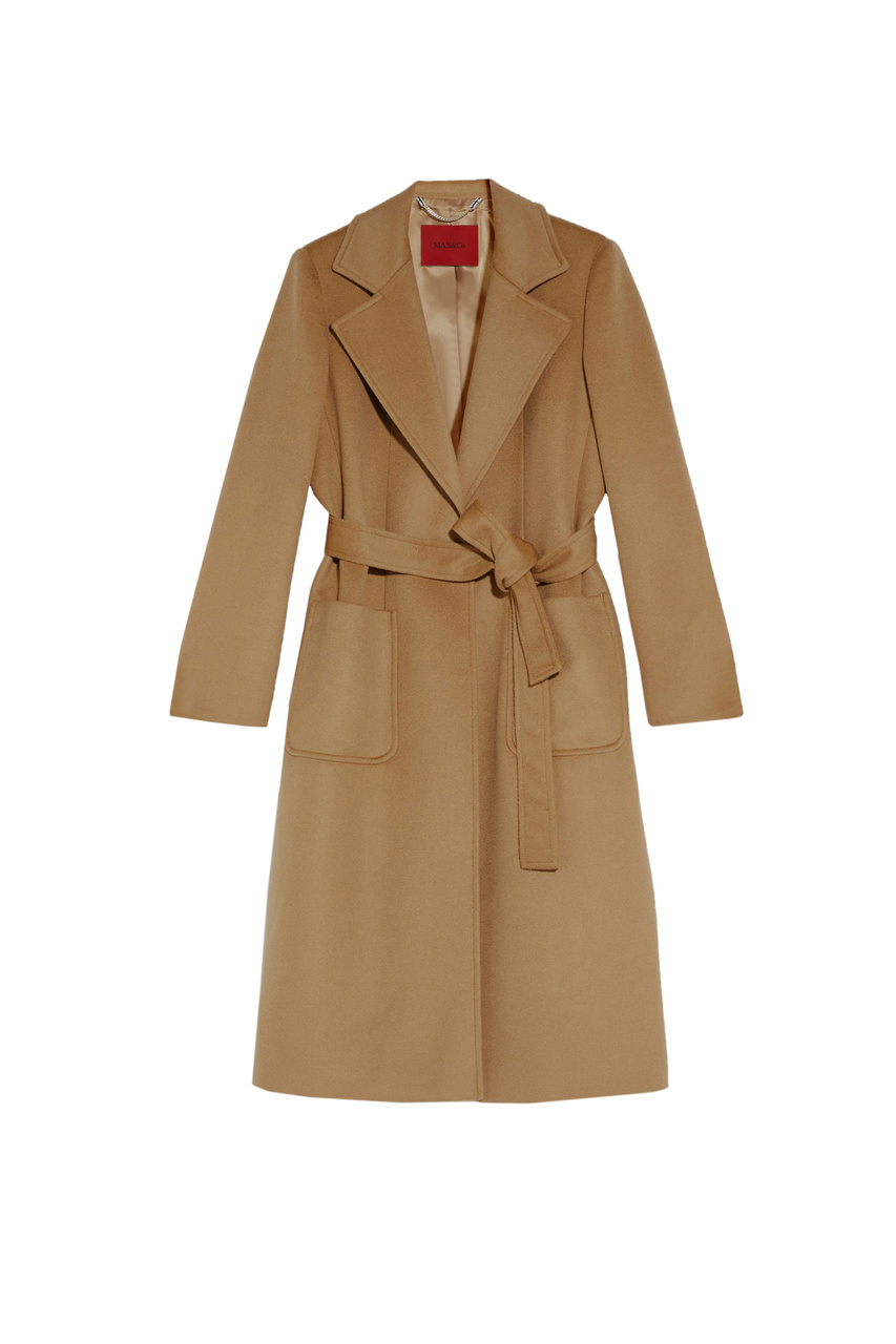 Пальто RUNAWAY из шерсти с поясом|Основной цвет:Коричневый|Артикул:40149722 | Фото 1