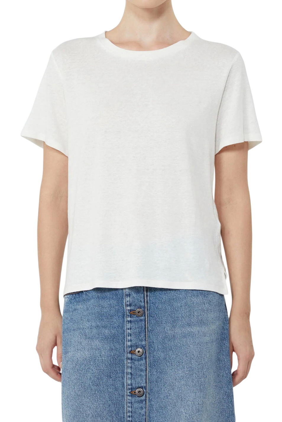 Женский Weekend Max Mara Футболка PELOTA из эластичного льна (цвет ), артикул 2615941052 | Фото 4