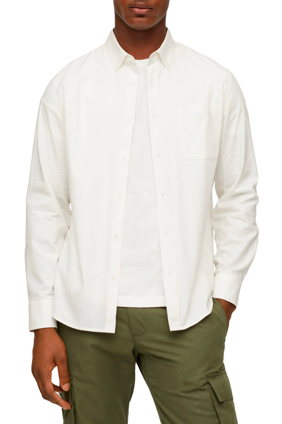 Мужской Mango Man Рубашка TWILL с карманом на груди (цвет ), артикул 17065760 | Фото 3