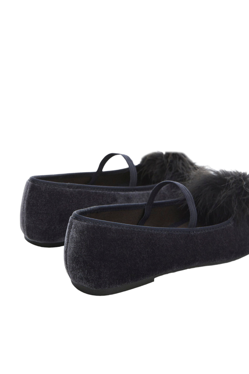 Девочкам Mango Kids Балетки бархатные POMPON с помпоном (цвет ), артикул 57097900 | Фото 3