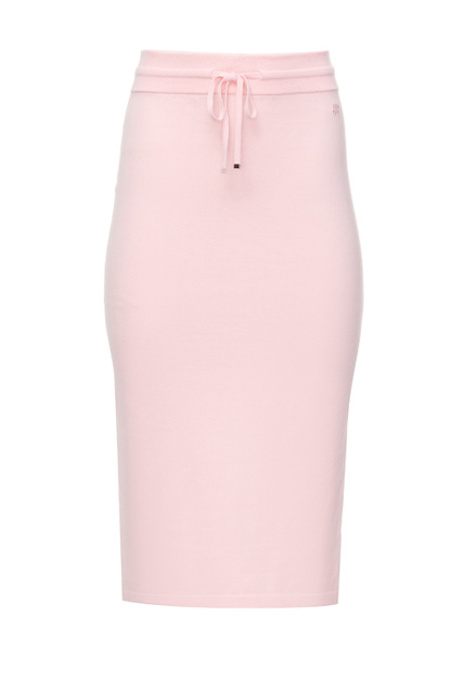 Трикотажная юбка с кулиской на поясе|Основной цвет:Розовый|Артикул:50473139 | Фото 1