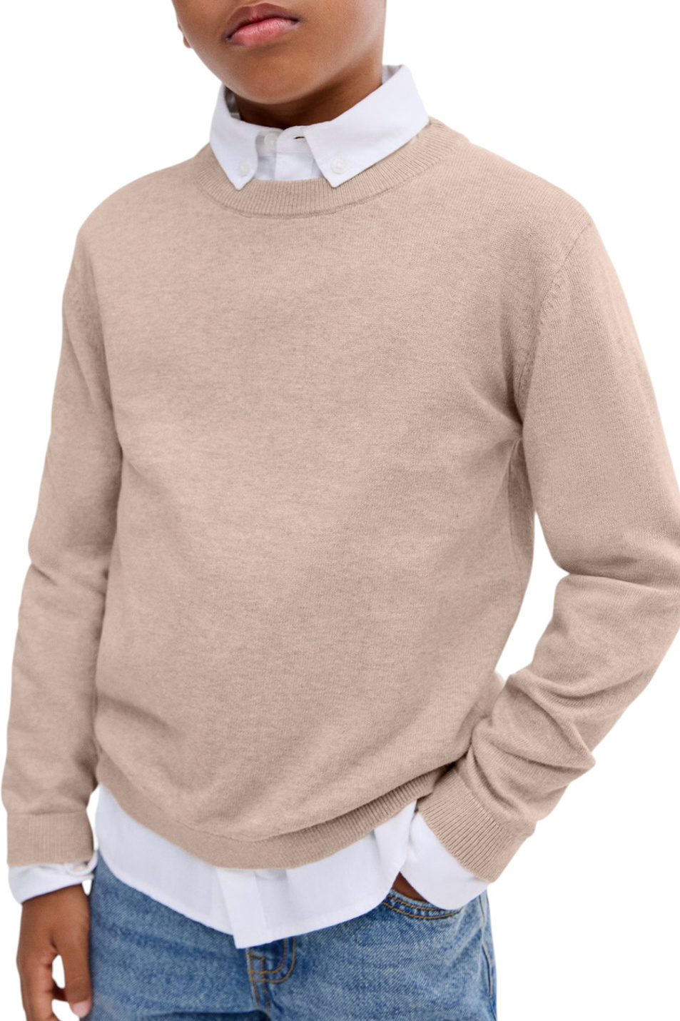 Джемпер HUGO из хлопка|Основной цвет:Бежевый Мальчикам Mango Kids Джемпер HUGO из хлопка (цвет ), артикул 17094412 | Фото 4