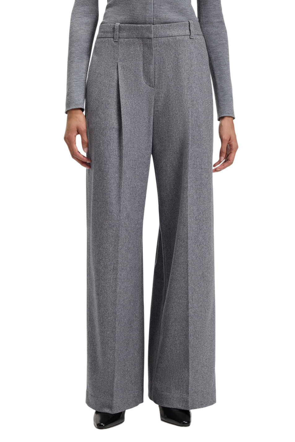 Брюки Tiana из смесовой шерсти|Основной цвет:Серый Женский BOSS Брюки Tiana из смесовой шерсти (цвет ), артикул 50548280 | Фото 3