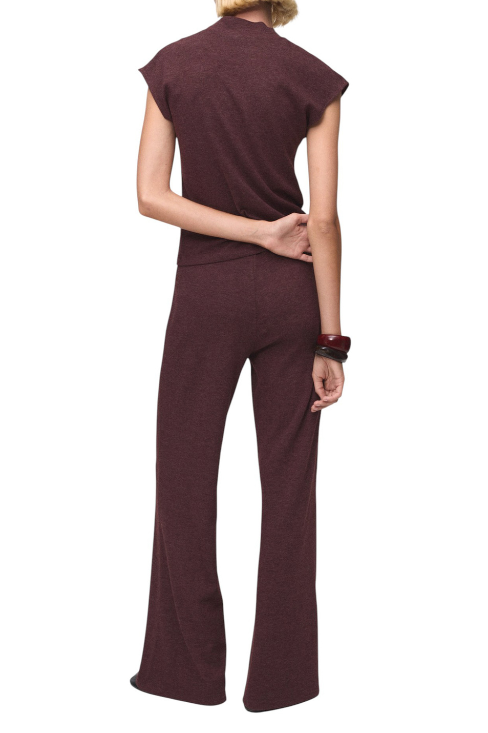 Брюки MICHI с эластичным поясом|Основной цвет:Бордовый Женский Mango Брюки MICHI с эластичным поясом (цвет ), артикул 17075815 | Фото 4
