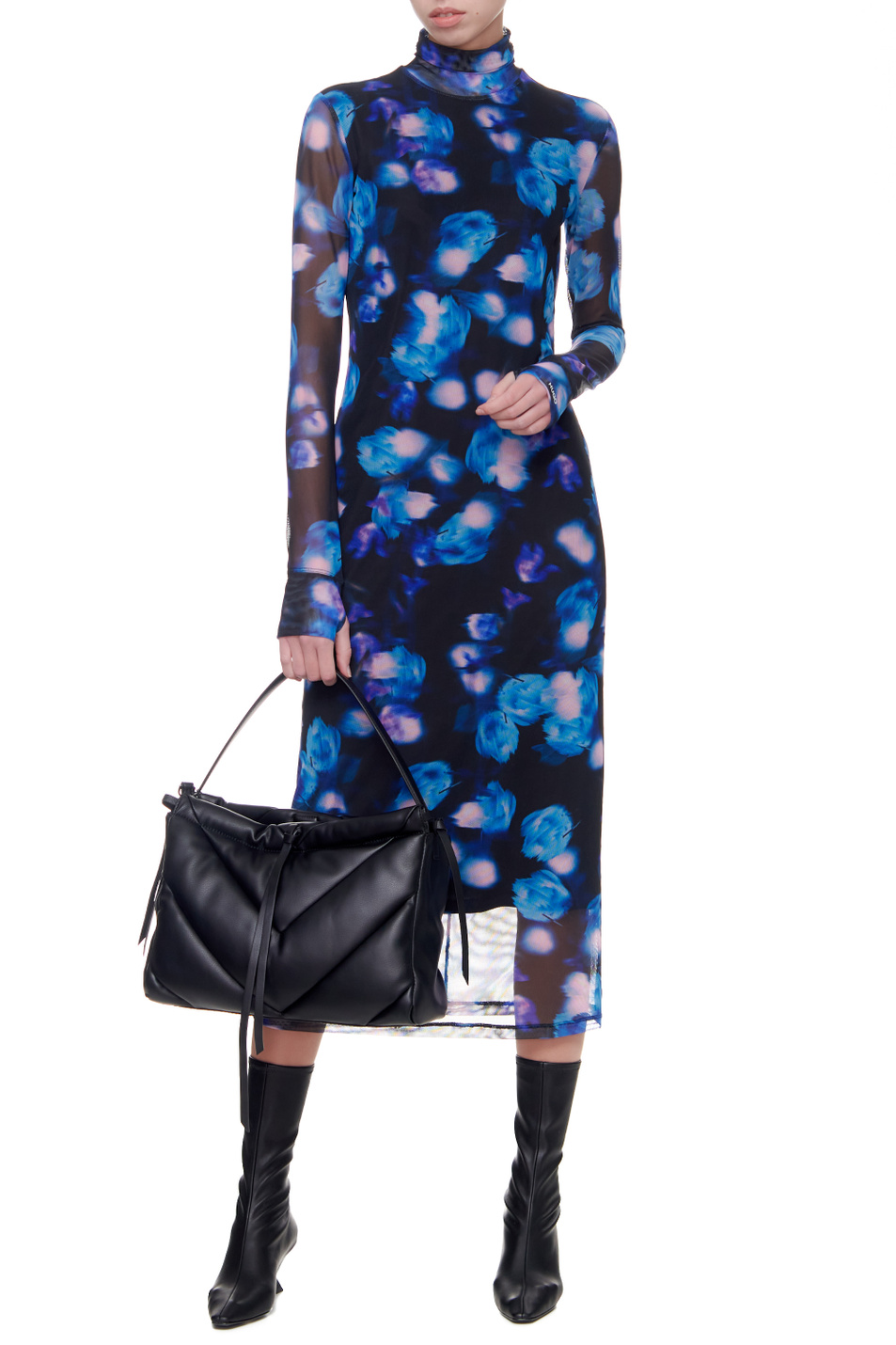 HUGO Платье с высоким воротником и прозрачными рукавами (цвет ), артикул 50461719 | Фото 3