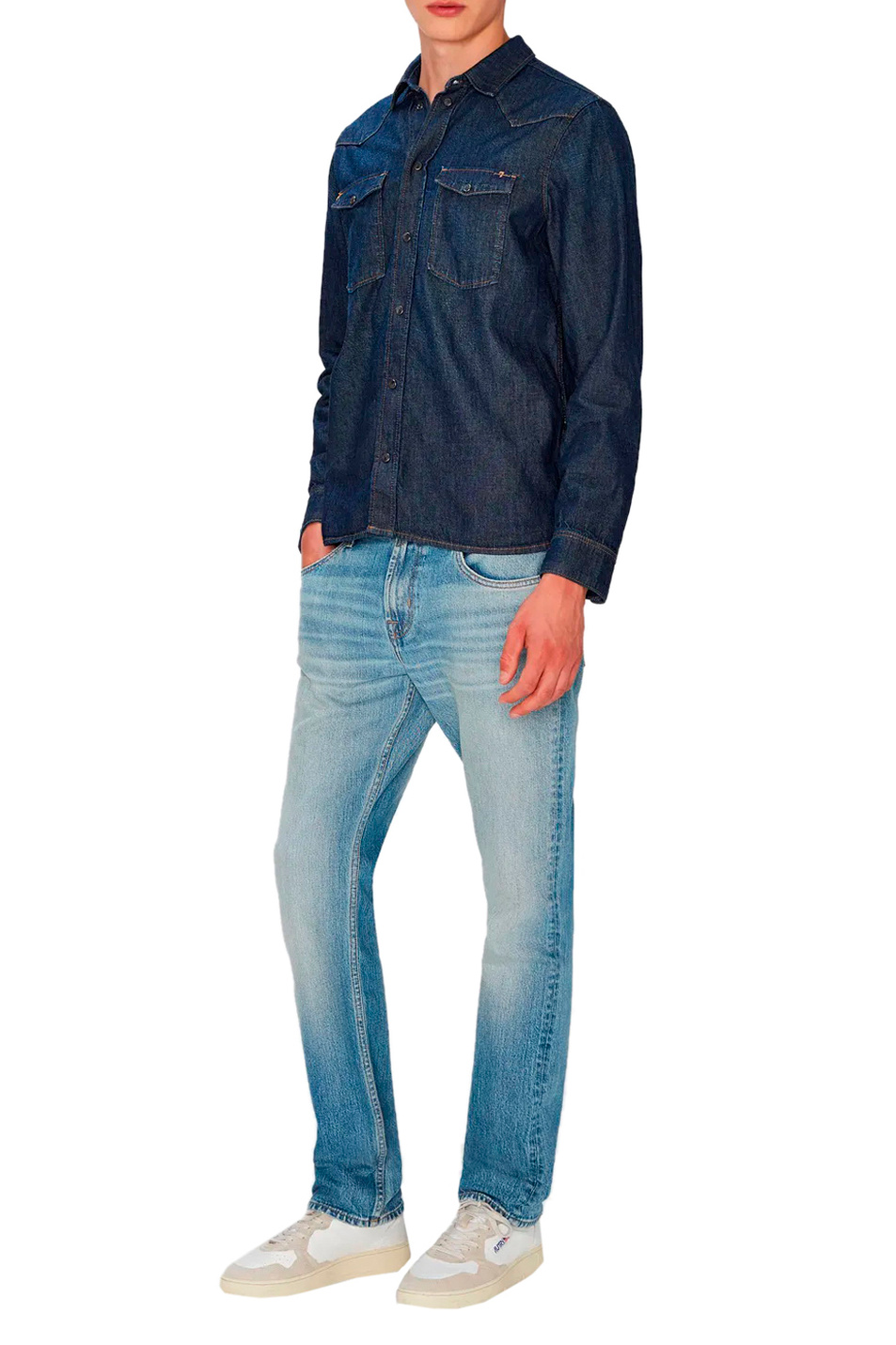 Мужской 7 for all Mankind Джинсы THE STRAIGHT Waterfall (цвет голубой), артикул JSSCC100WA | Фото 2