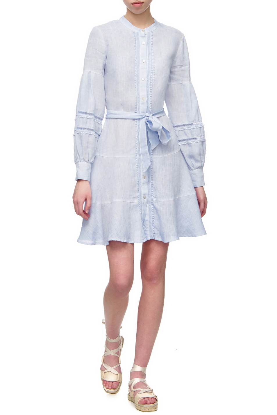 Женский 120% Lino Льняное платье с поясом (цвет ), артикул V0W49DX0000115S00 | Фото 3