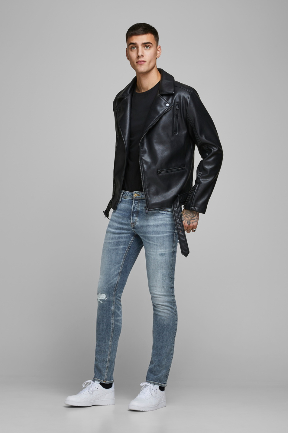Мужской Jack & Jones Зауженные джинсы GLENN Slim Fit (цвет ), артикул 12165969 | Фото 3