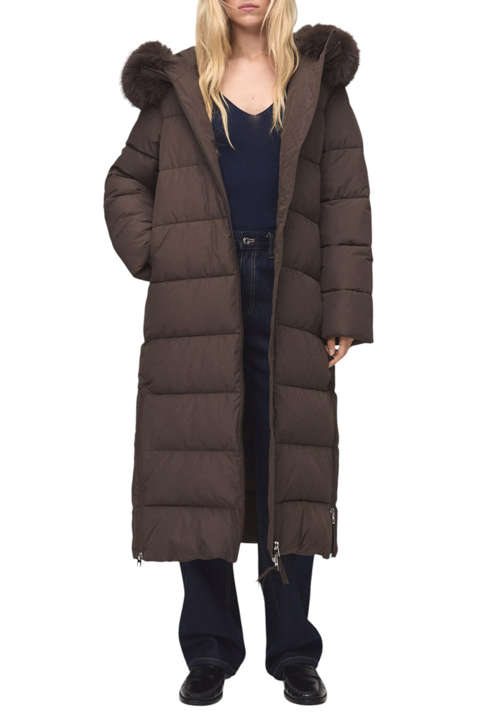 Пальто DELUXY стеганое с капюшоном|Основной цвет:Коричневый Женский Mango Пальто DELUXY стеганое с капюшоном (цвет ), артикул 17086353 | Фото 2