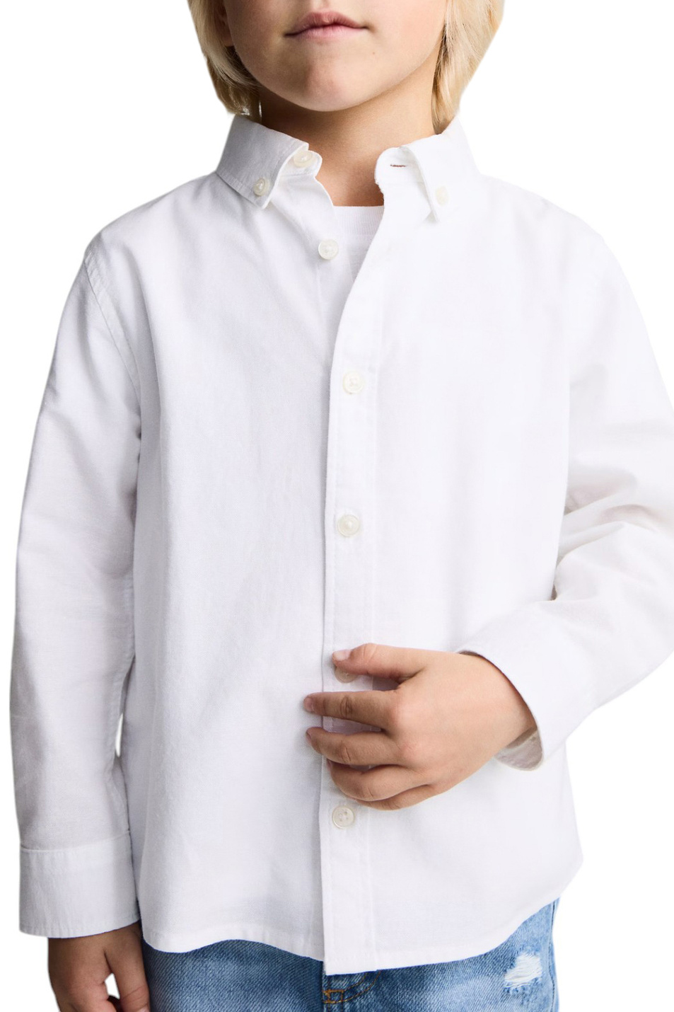 Мальчикам Mango Kids Рубашка OXFORDB из хлопка (цвет ), артикул 87090622 | Фото 4