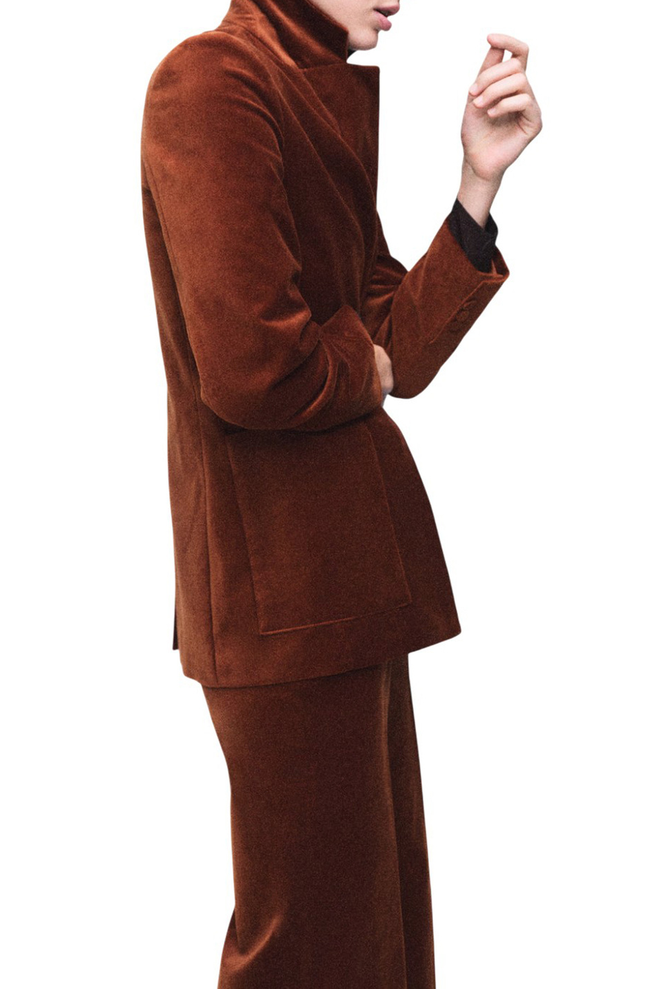 Пиджак VELVETON бархатный|Основной цвет:Коричневый Женский Mango Пиджак VELVETON бархатный (цвет ), артикул 17068285 | Фото 3