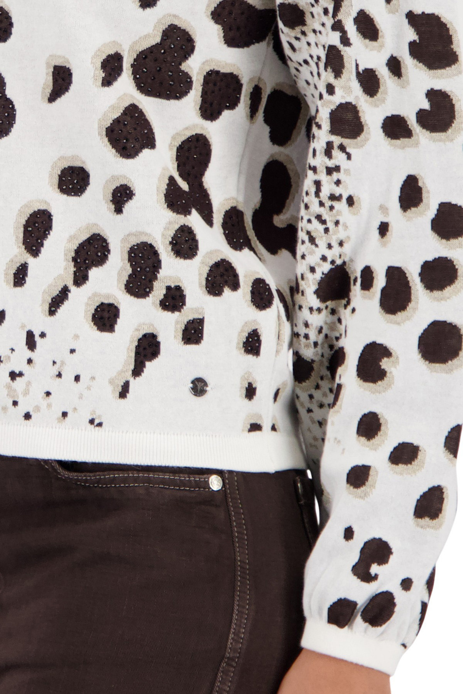 Женский Monari Джемпер с принтом и стразами (цвет ), артикул 410292 | Фото 5