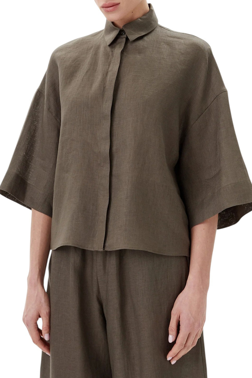 Женский Max Mara Рубашка MIRANO из льна (цвет ), артикул 2516111028 | Фото 4