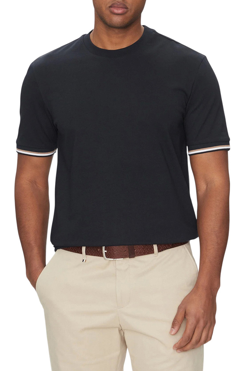 Футболка из натурального хлопка|Основной цвет:Синий Мужской BOSS Футболка из натурального хлопка (цвет ), артикул 50501097 | Фото 1