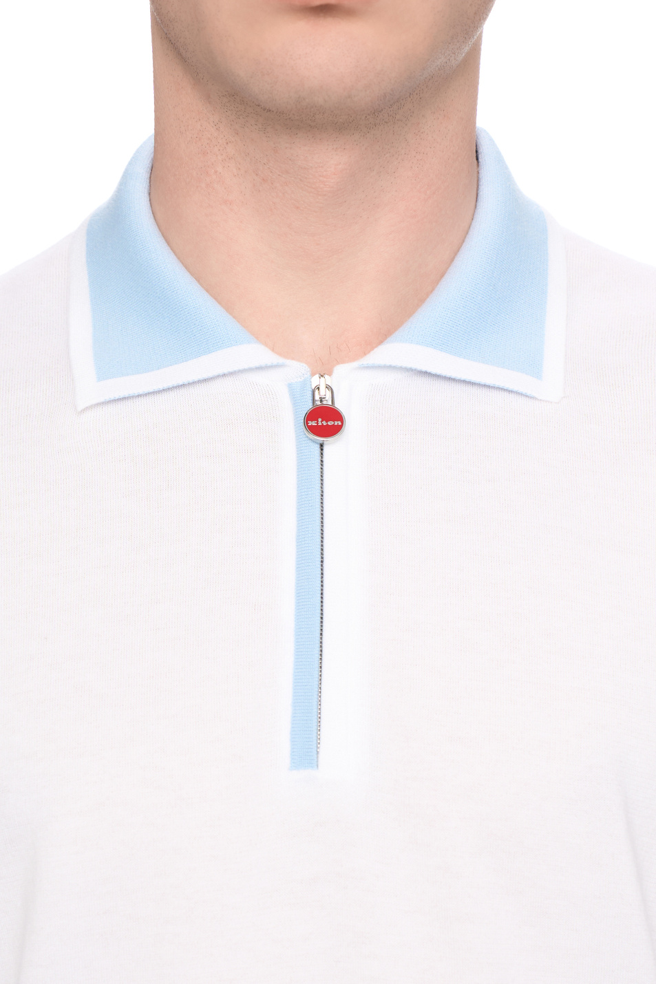 Мужской Kiton Поло из хлопка (цвет белый), артикул UMK0571V108A00L | Фото 7