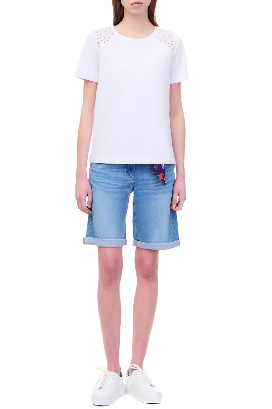 Женский Gerry Weber Джинсовые шорты с эффектом потертости (цвет ), артикул 822088-66815-Shorts | Фото 3