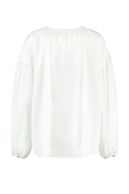 Однотонная блузка с присборенными рукавами|Основной цвет:Белый|Артикул:760018-31418 | Фото 2