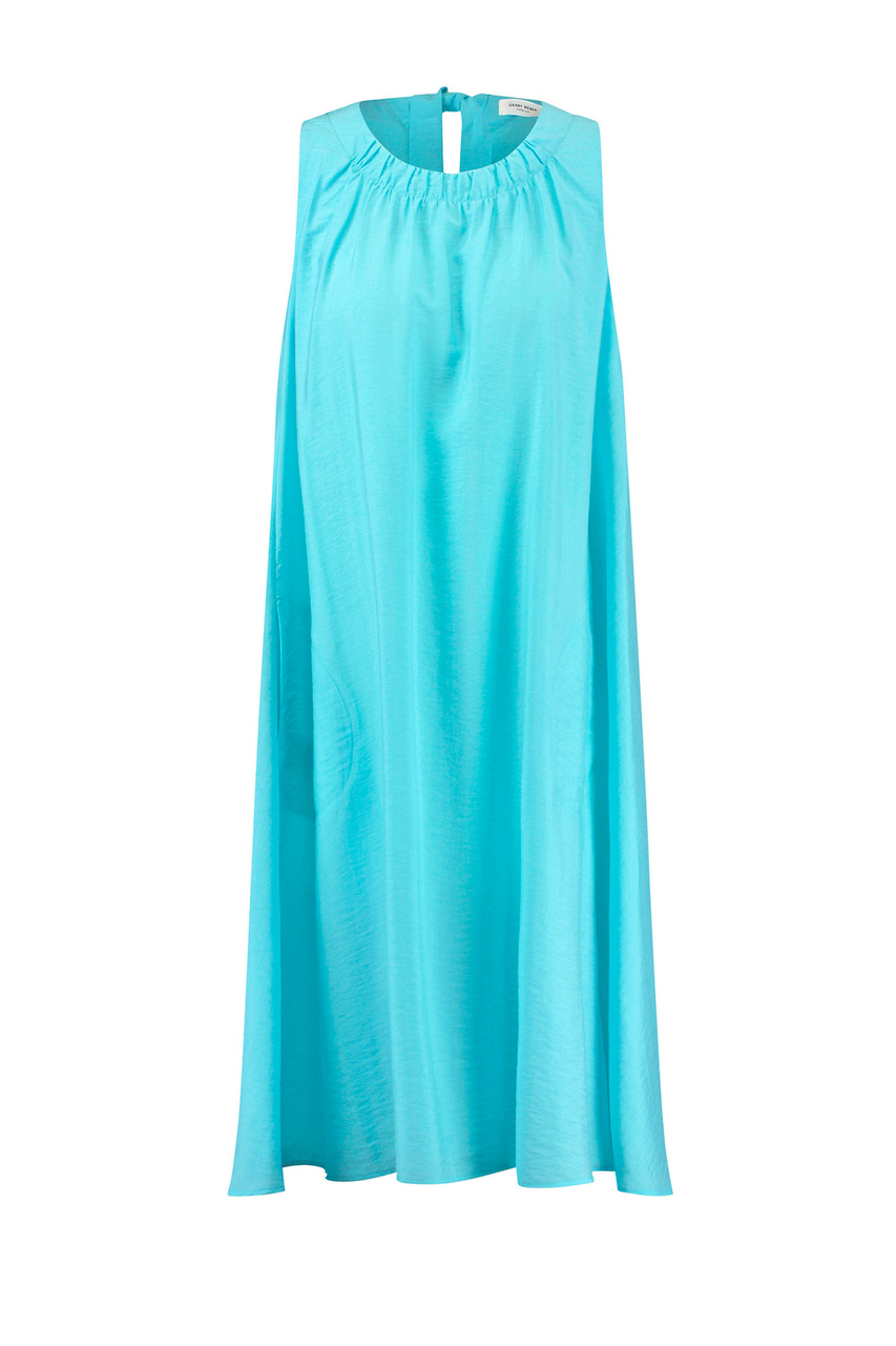 Платье из смесовой вискозы|Основной цвет:Голубой|Артикул:380064-31354 | Фото 1