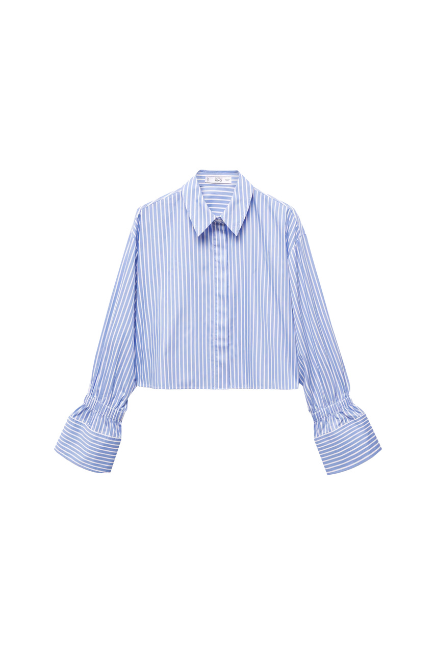 Блузка CUFY укороченная в полоску|Основной цвет:Синий|Артикул:67015737 | Фото 1