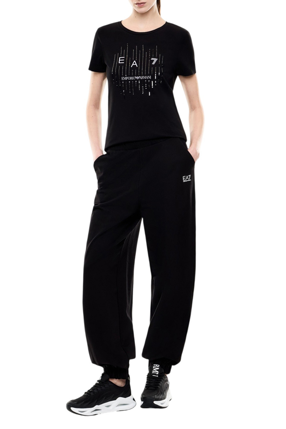 Женский EA7 Футболка из эластичного хлопка (цвет ), артикул 7W001097-AF10373 | Фото 2