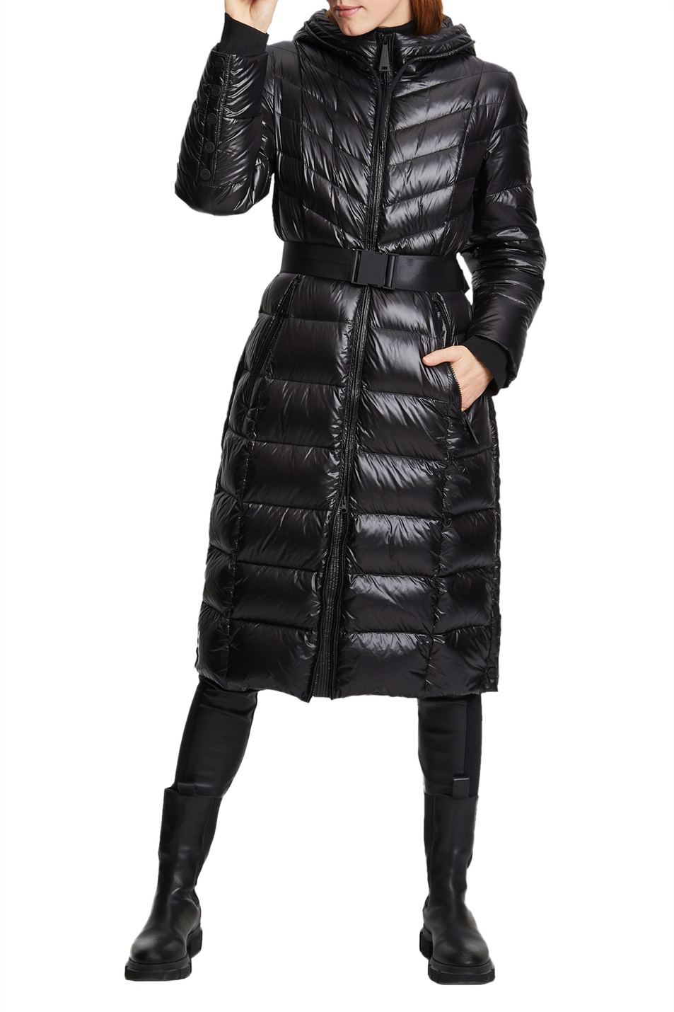 Betty Barclay Стеганое пальто с пуховым наполнителем и меховой отделкой на капюшоне (цвет ), артикул 7383/1562 | Фото 4