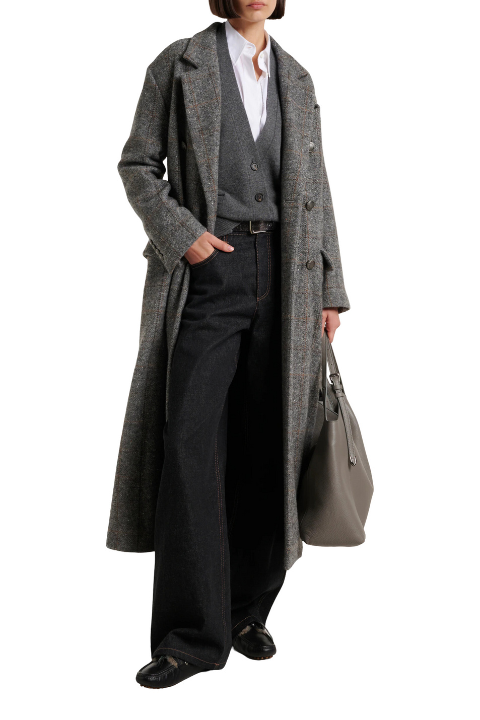 Женский Brunello Cucinelli Джинсы из хлопка с цепочкой мониль (цвет ), артикул ML134P4021 | Фото 3