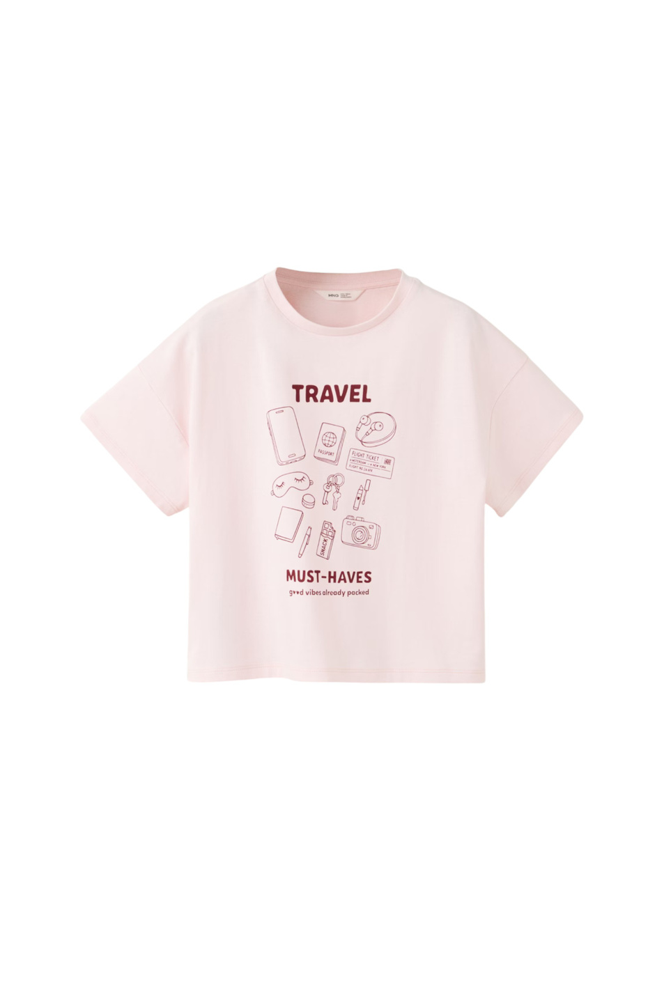 Девочкам Mango Kids Футболка TRAVEL из хлопка (цвет ), артикул 37072907 | Фото 1