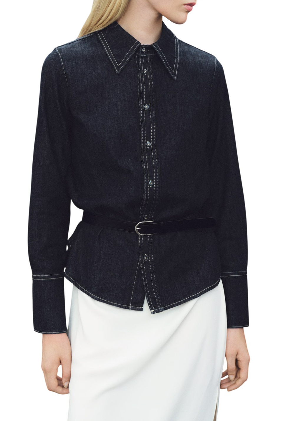 Женский Mango Рубашка MIRABEL джинсовая (цвет ), артикул 17045815 | Фото 2