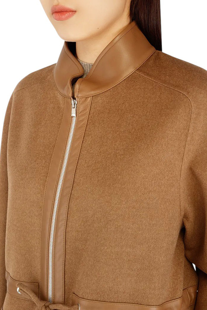 Полупальто из натуральной шерсти|Основной цвет:Коричневый Женский Kiton Полупальто из натуральной шерсти (цвет ), артикул D60587K0584G01003 | Фото 5