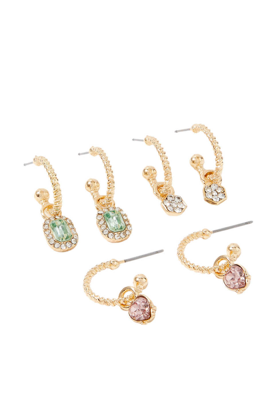 Женский Accessorize Набор серег-колец с подвесками (цвет ), артикул 381101 | Фото 1