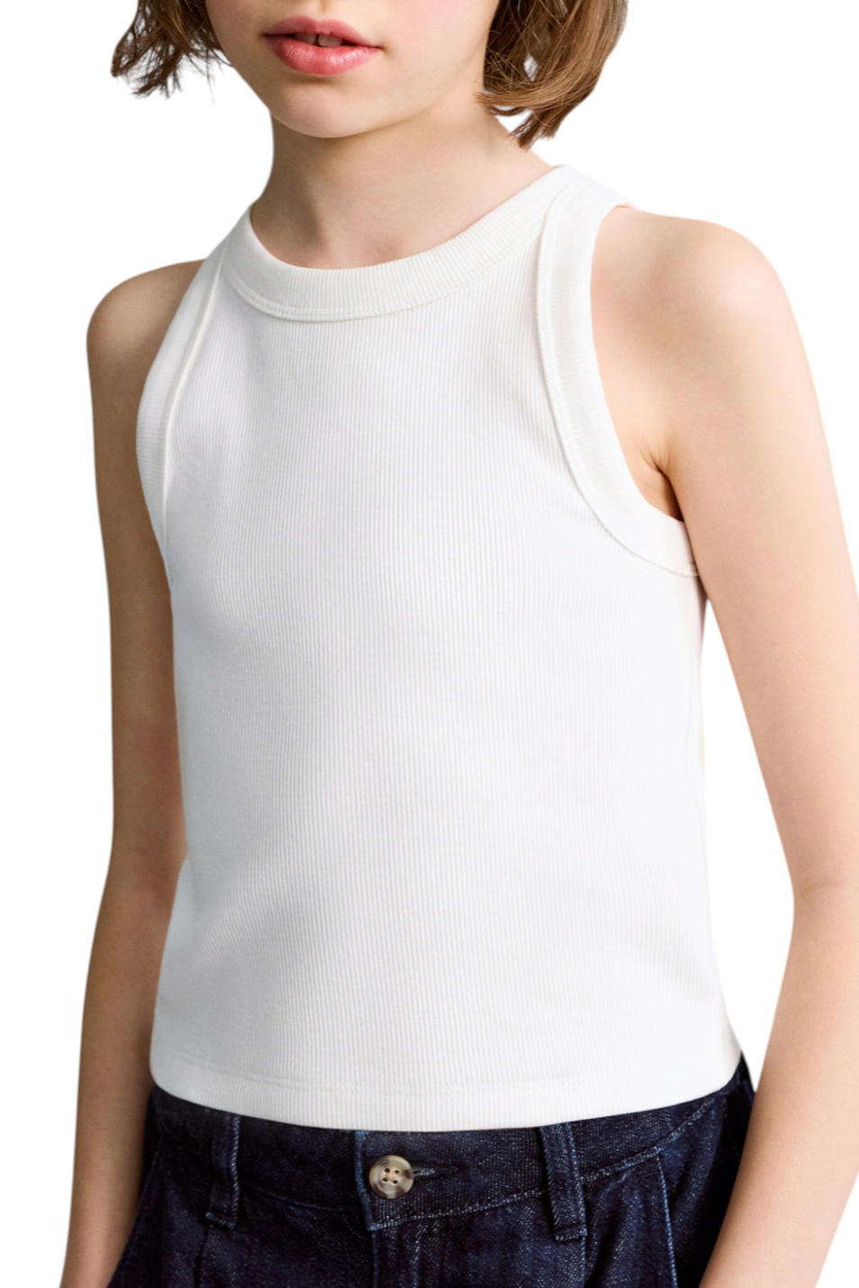 Девочкам Mango Kids Топ RIB из эластичного хлопка (цвет ), артикул 27016747 | Фото 3