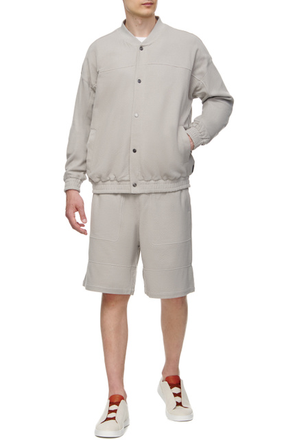 Однотонные шорты с эластичным поясом|Основной цвет:Бежевый|Артикул:VZ436-ZZP96-N03 | Фото 2