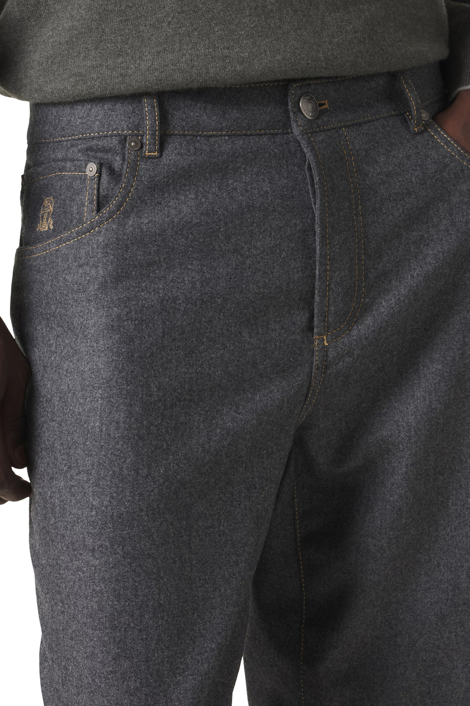 Мужской Brunello Cucinelli Брюки из натуральной шерсти (цвет ), артикул M038PF1012 | Фото 6