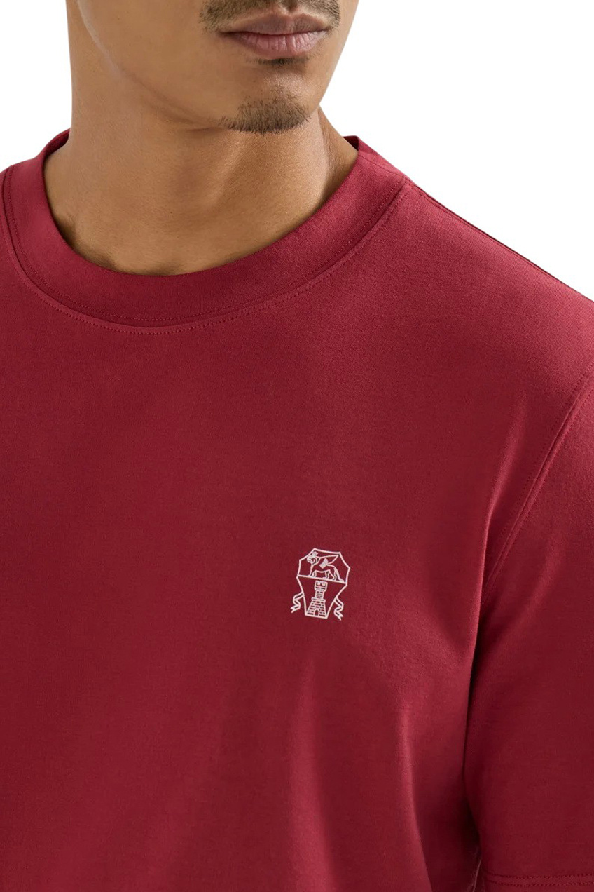 Мужской Brunello Cucinelli Футболка с логотипом (цвет ), артикул M0B138440 | Фото 4