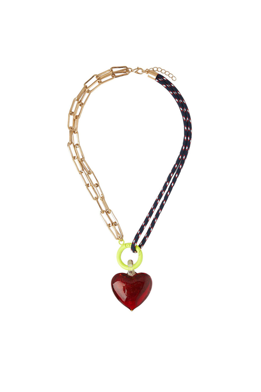 Ожерелье с подвеской в виде сердца|Основной цвет:Разноцветный|Артикул:219287 | Фото 1