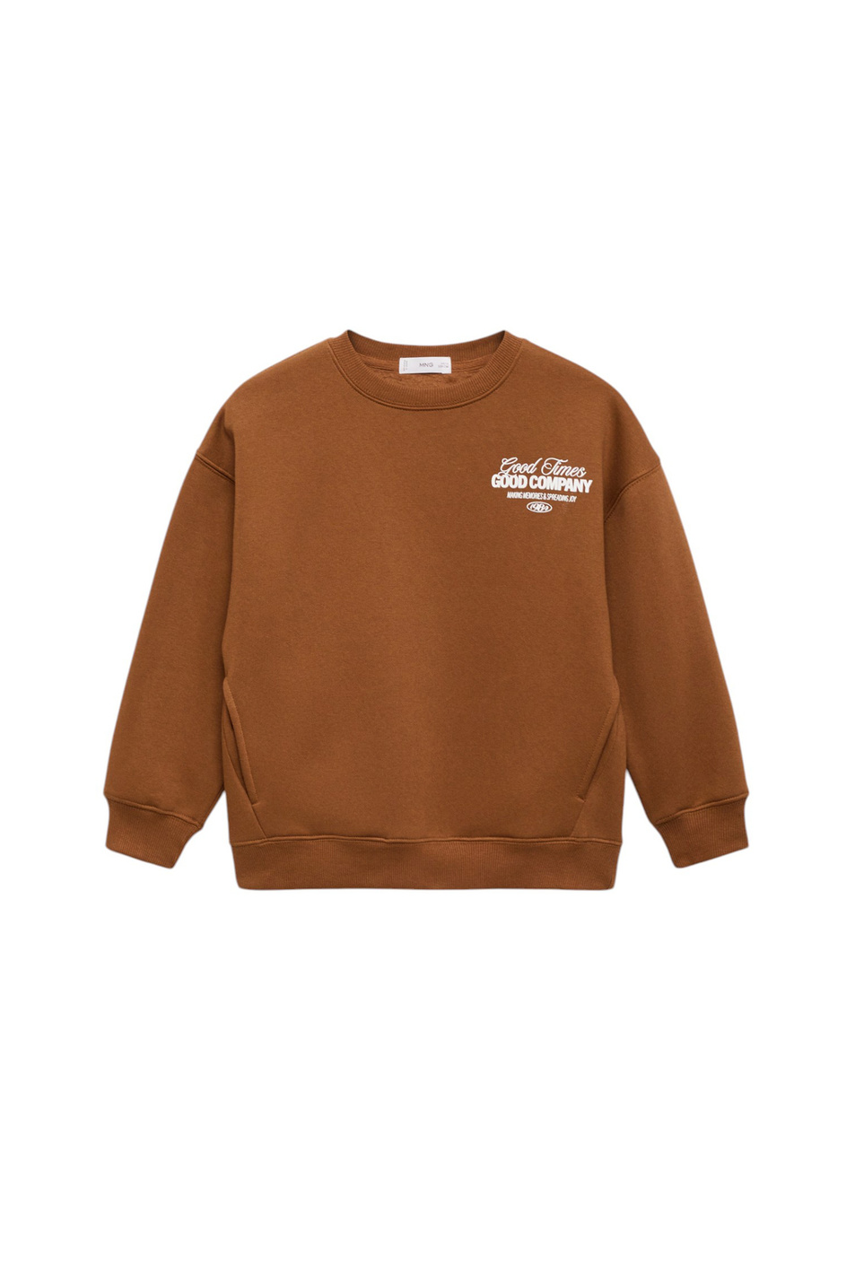 Мальчикам Mango Kids Свитшот GOODTIME с прорезными карманами (цвет ), артикул 87050635 | Фото 1