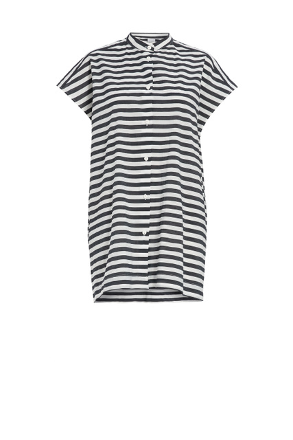 Удлиненная рубашка VINCITA из смесового хлопка|Основной цвет:Белый|Артикул:31910218 | Фото 1