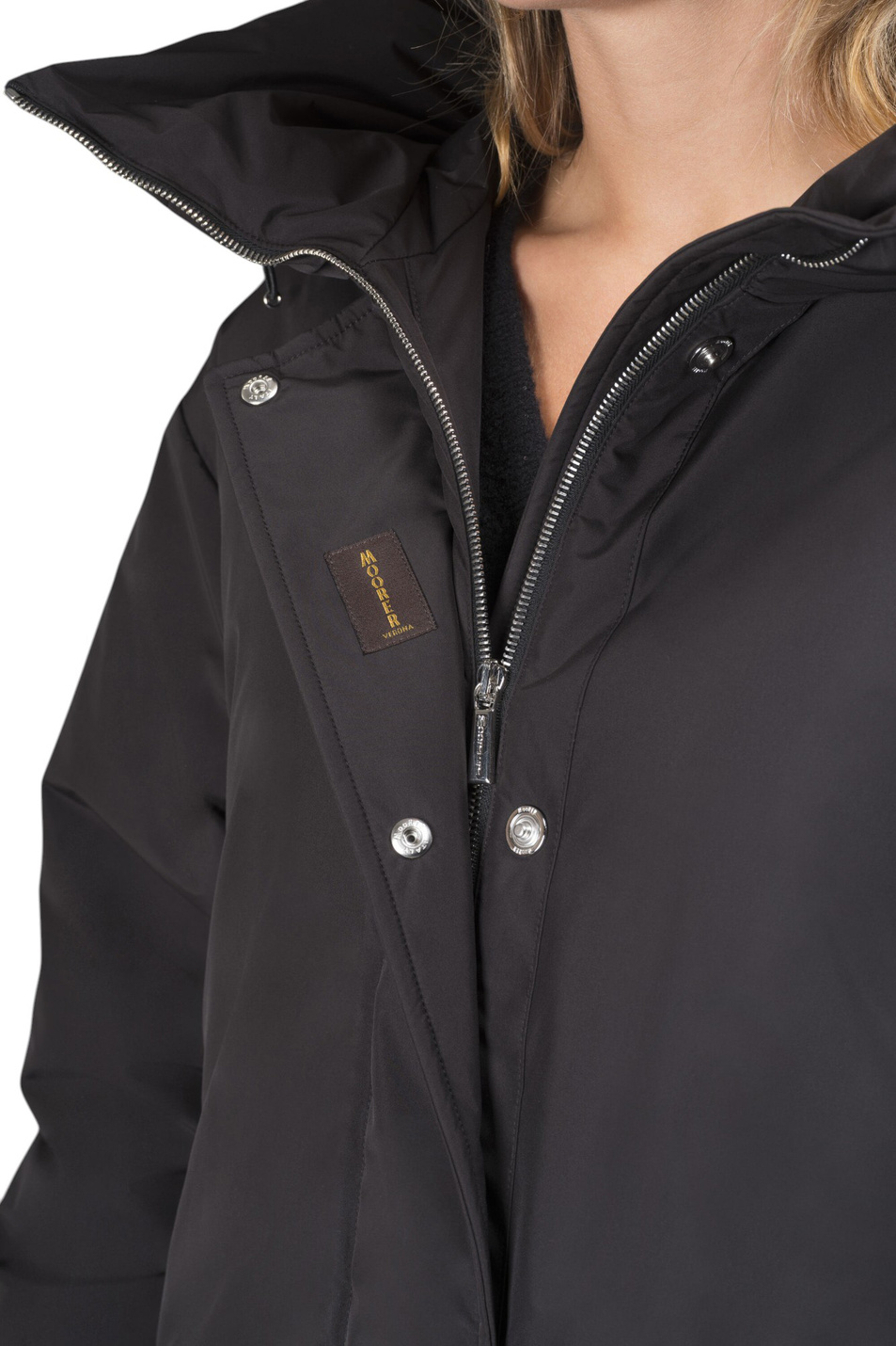 Куртка GLAREA-STP с поясом|Основной цвет:Черный Женский MooRER Куртка GLAREA-STP с поясом (цвет ), артикул MODGI101070-TEPA023-GLARE | Фото 7