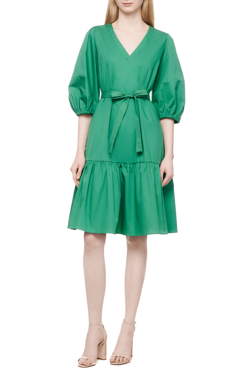 Платье OCRA из натурального хлопка|Основной цвет:Зеленый|Артикул:2415221492 | Фото 1